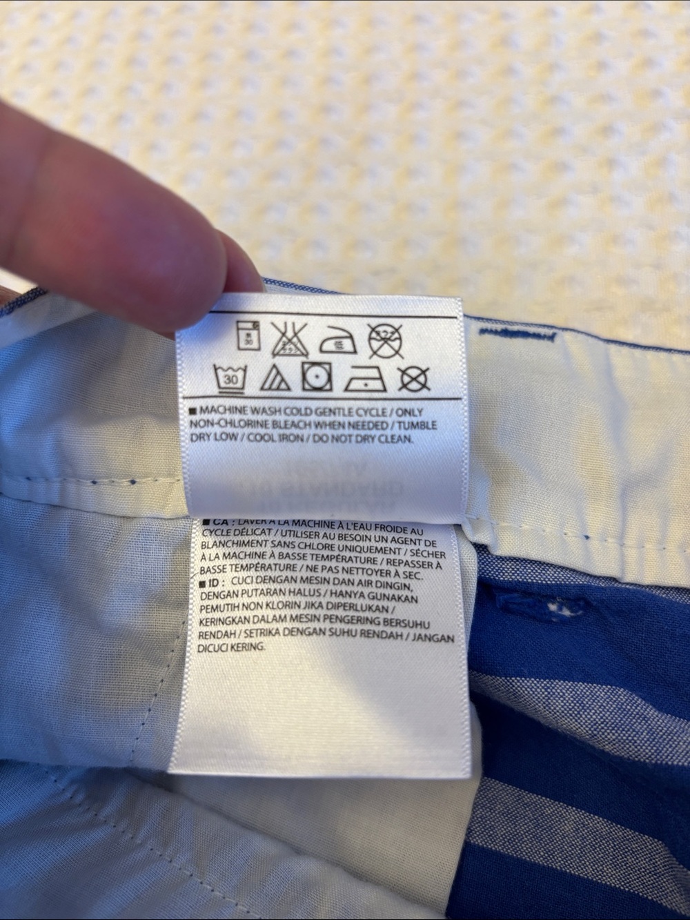 Old Navy Size 10 Royal & Light Blue Striped Shorts Classic Chino Preppy - Picture 9 of 14